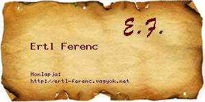 Ertl Ferenc névjegykártya